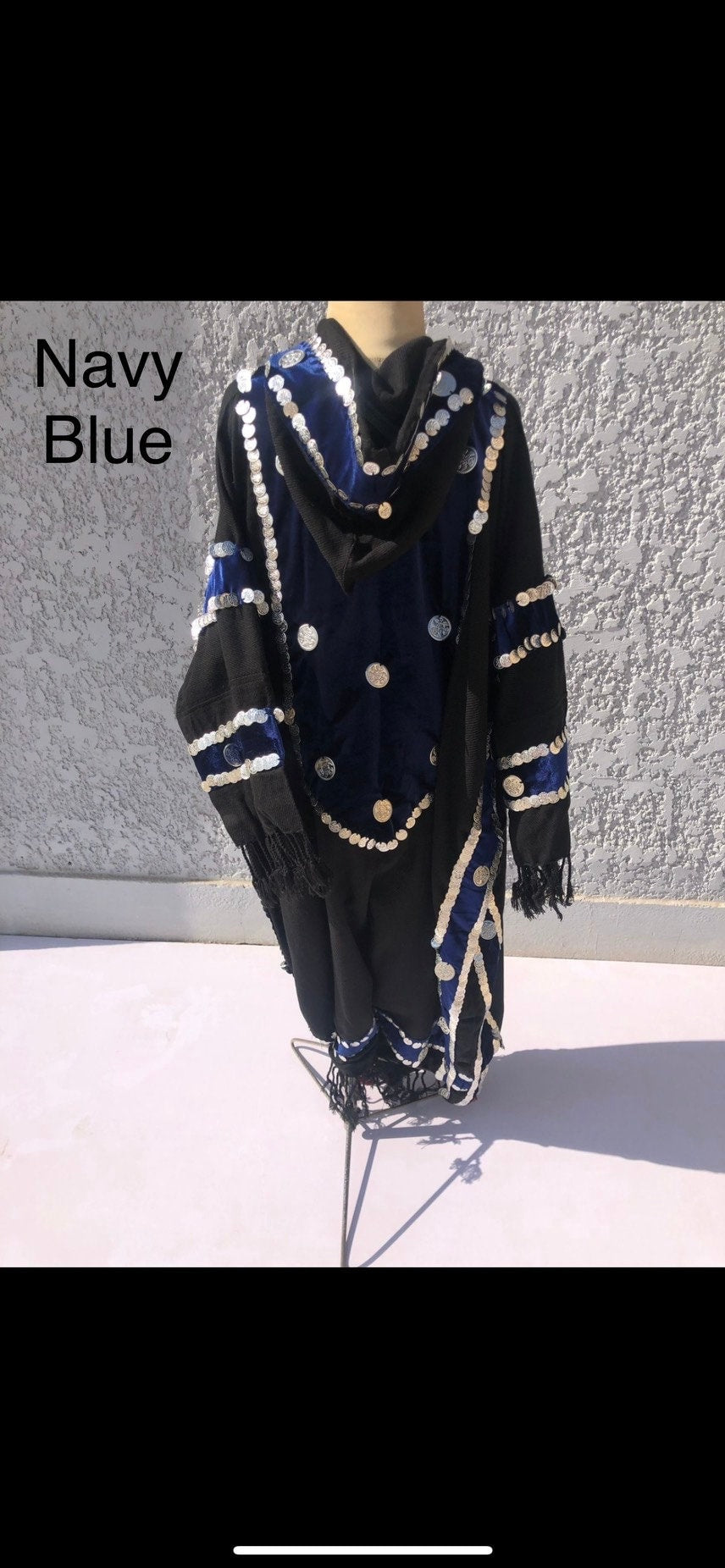Bedouin gypsy hand loomed Kimono, Wool Winter jacket, hand stitched coins, hooded jacket, Wool Gypsy Jacket, Winter Abaya, Abayas for women