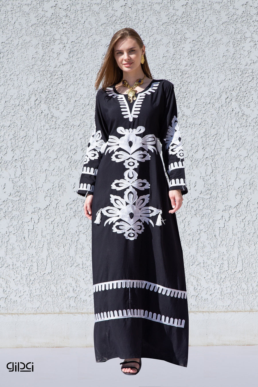 Royal Black embroidered kaftan dress, caftans for women, Boho Kaftan dress, Caftans for women, long summer kaftan, kaftans, caftan