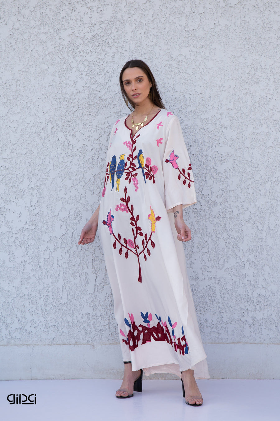 Beautiful Off white embroidered cotton caftan dress, caftans for women, summer kaftan, Chic embroidered caftan, High quality Egyptian cotton