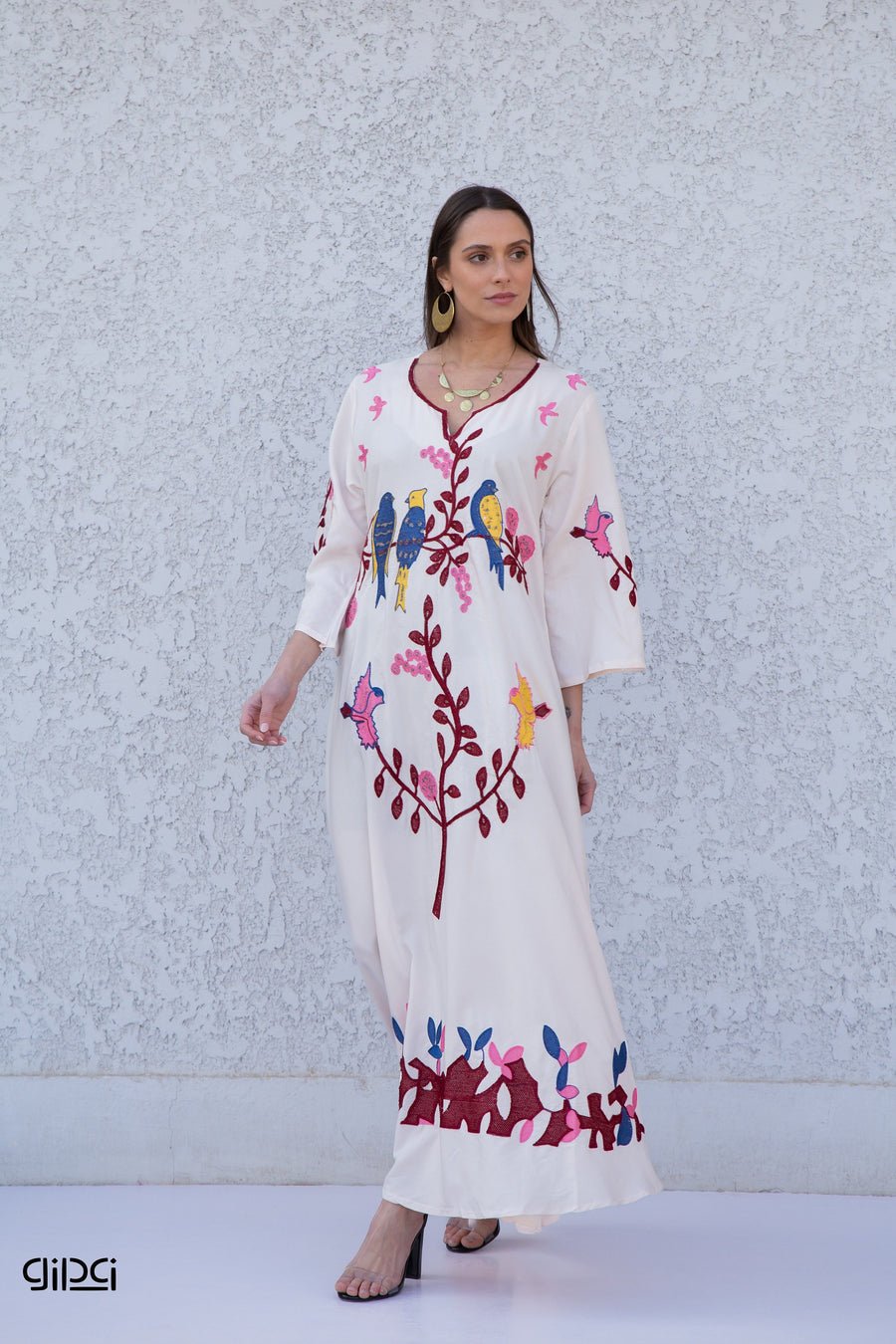 Beautiful Off white embroidered cotton caftan dress, caftans for women, summer kaftan, Chic embroidered caftan, High quality Egyptian cotton