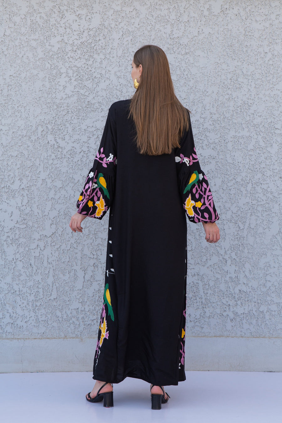 Black colorful Egyptian cotton Caftan, caftan Kaftan maxi dress, embroidered Caftan dress, Caftan maxi dress, Caftans for women, Caftans