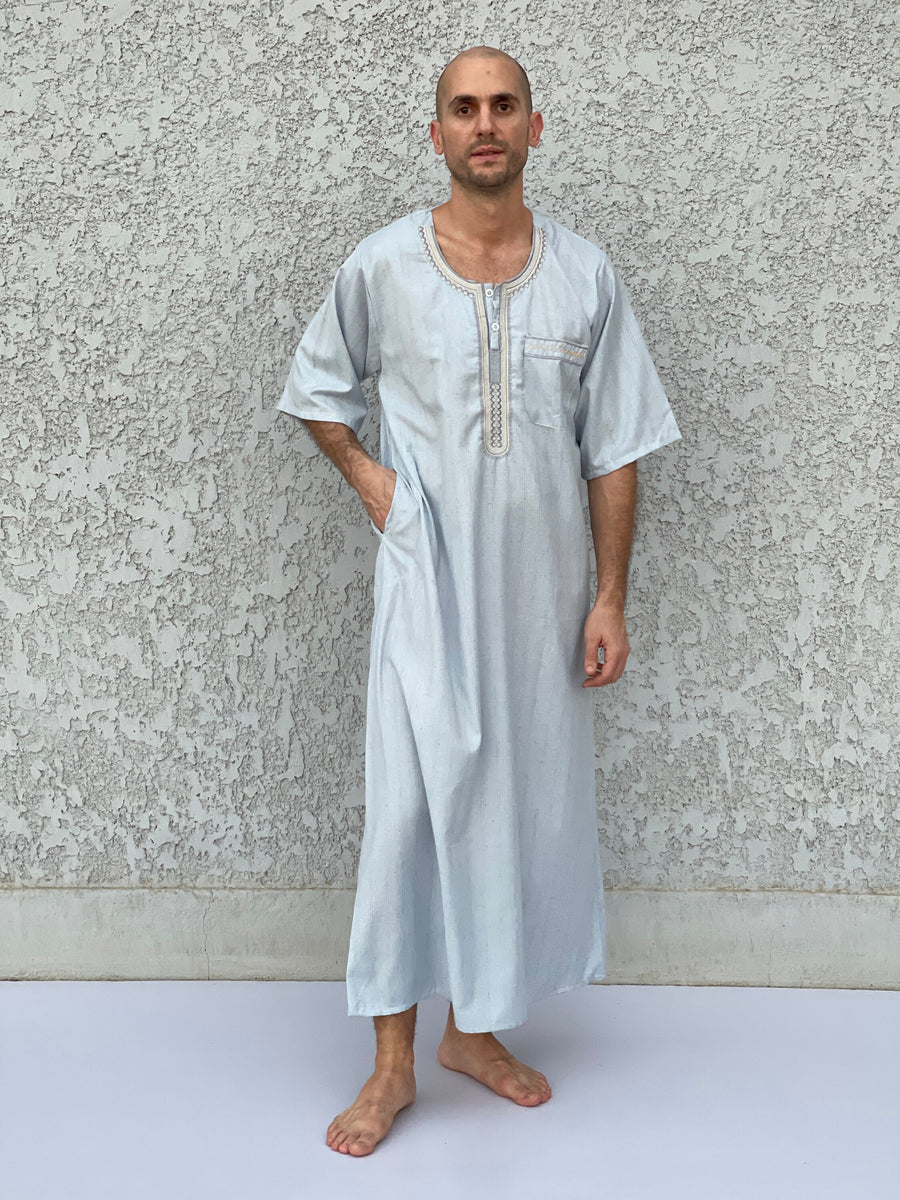 Men's Summer Kaftan, Short sleeve Men's kaftan, Cotton men caftan, caftans for men, men clothing, gift for men, husband gift, gift for him